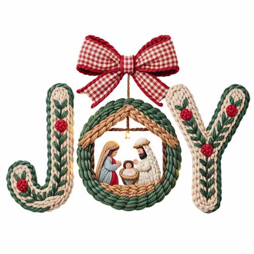 Faux Yarn Christmas DTF Transfer715