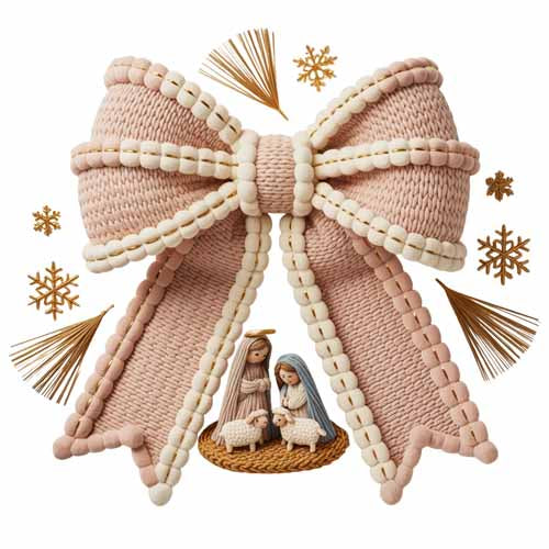 Faux Yarn Christmas DTF Transfer718