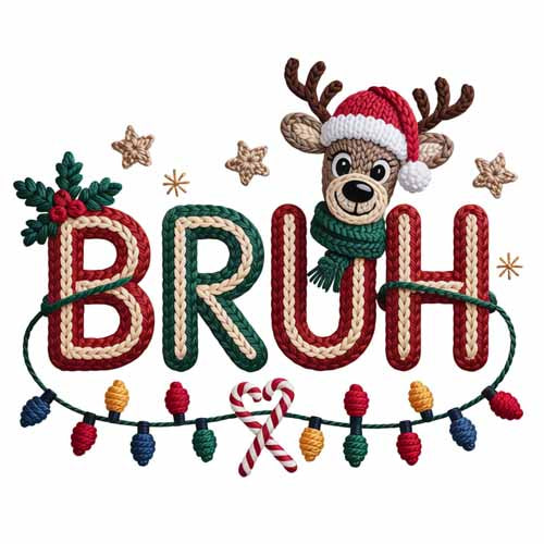 Faux Yarn Christmas DTF Transfer719