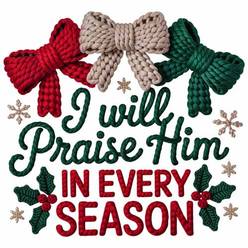 Faux Yarn Christmas DTF Transfer722