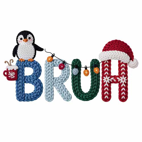 Faux Yarn Christmas DTF Transfer725