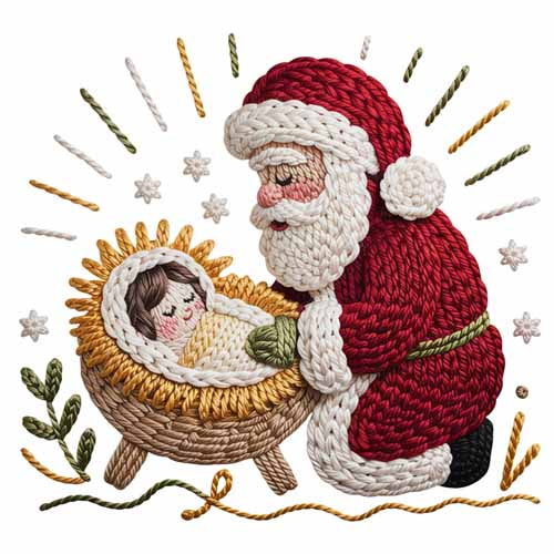 Faux Yarn Christmas DTF Transfer728