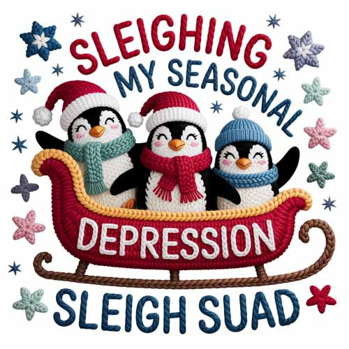 Faux Yarn Christmas DTF Transfer729