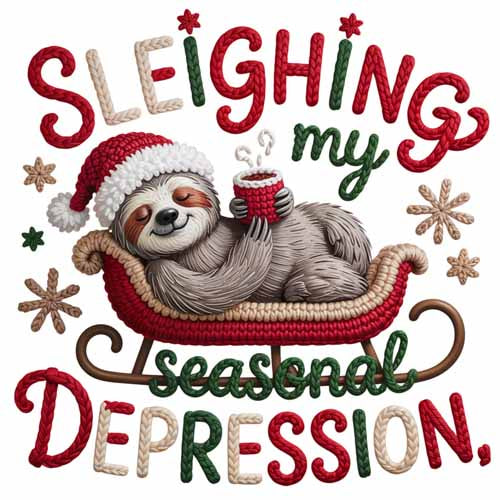 Faux Yarn Christmas DTF Transfer732