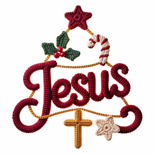 Faux Yarn Christmas DTF Transfer734