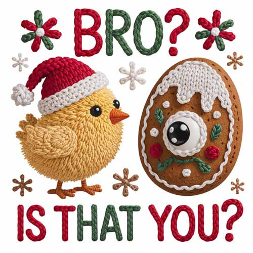 Faux Yarn Christmas DTF Transfer735