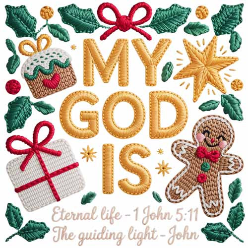 Faux Yarn Christmas DTF Transfer738