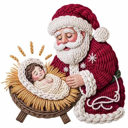 Faux Yarn Christmas DTF Transfer742