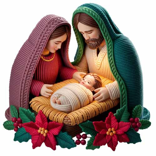 Faux Yarn Christmas DTF Transfer744