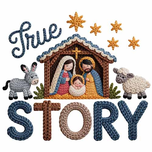 Faux Yarn Christmas DTF Transfer745