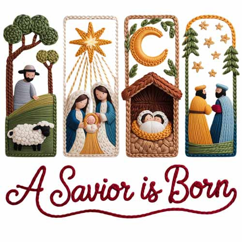 Faux Yarn Christmas DTF Transfer746