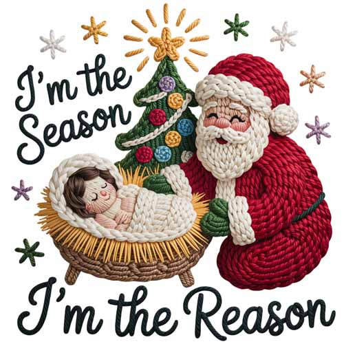 Faux Yarn Christmas DTF Transfer747