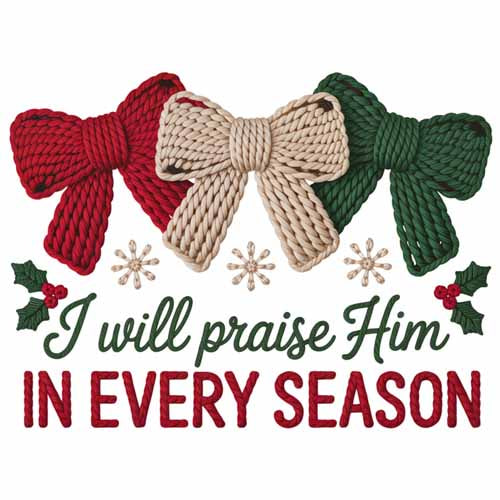 Faux Yarn Christmas DTF Transfer749