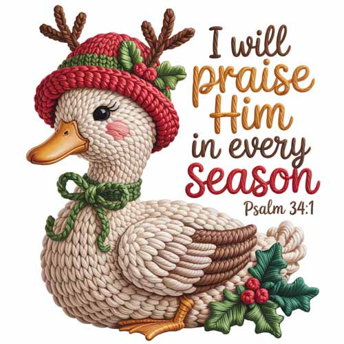 Faux Yarn Christmas DTF Transfer757