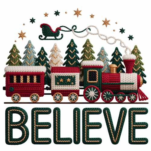 Faux Yarn Christmas DTF Transfer760