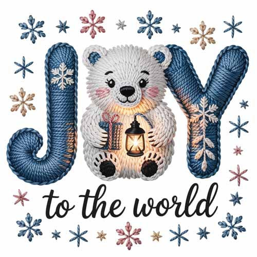 Faux Yarn Christmas DTF Transfer761