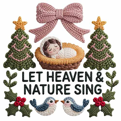 Faux Yarn Christmas DTF Transfer764