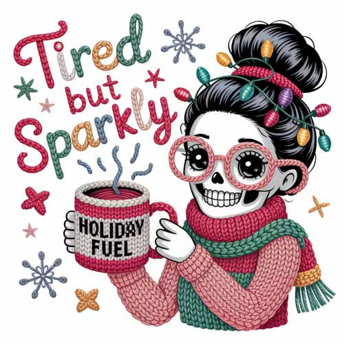 Faux Yarn Christmas DTF Transfer772