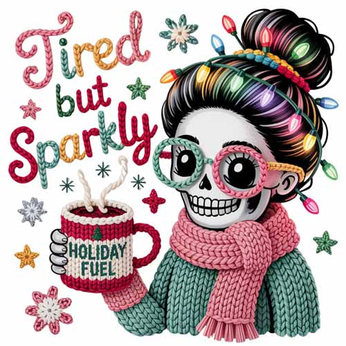 Faux Yarn Christmas DTF Transfer775