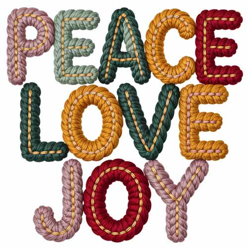 Faux Yarn Christmas DTF Transfer777