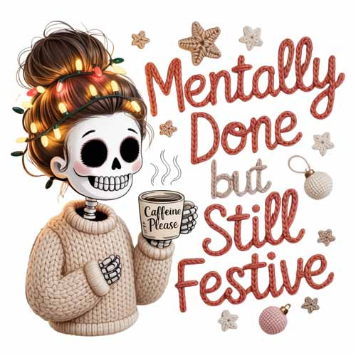 Faux Yarn Christmas DTF Transfer779