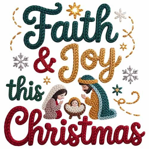 Faux Yarn Christmas DTF Transfer78