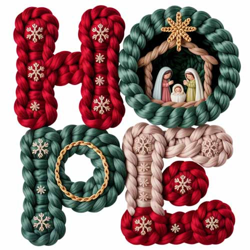 Faux Yarn Christmas DTF Transfer780