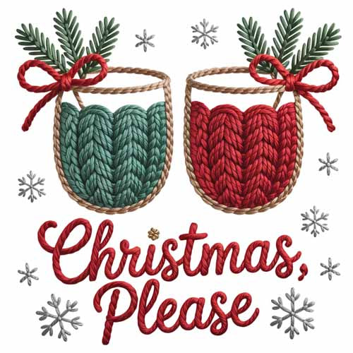 Faux Yarn Christmas DTF Transfer784