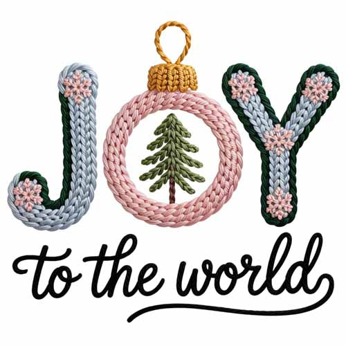 Faux Yarn Christmas DTF Transfer785