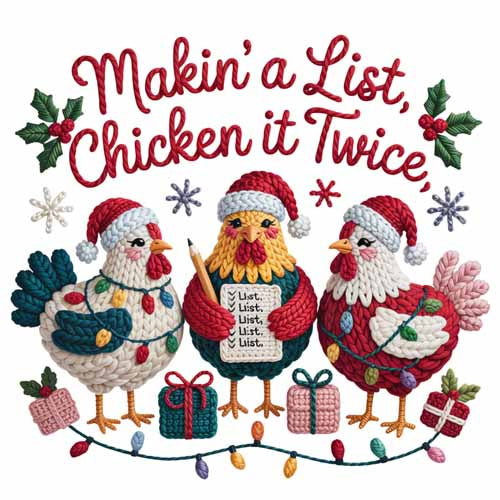 Faux Yarn Christmas DTF Transfer787