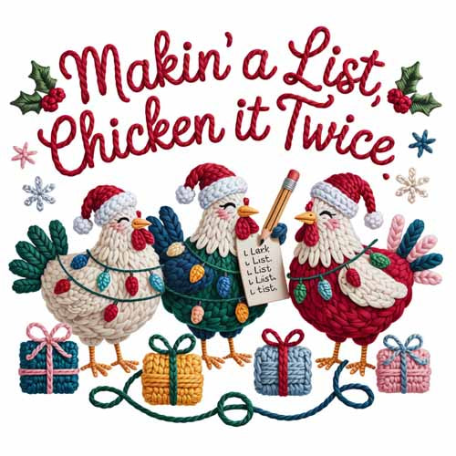 Faux Yarn Christmas DTF Transfer789