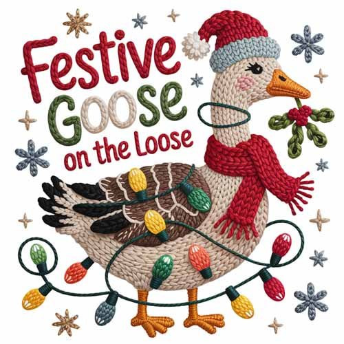 Faux Yarn Christmas DTF Transfer790