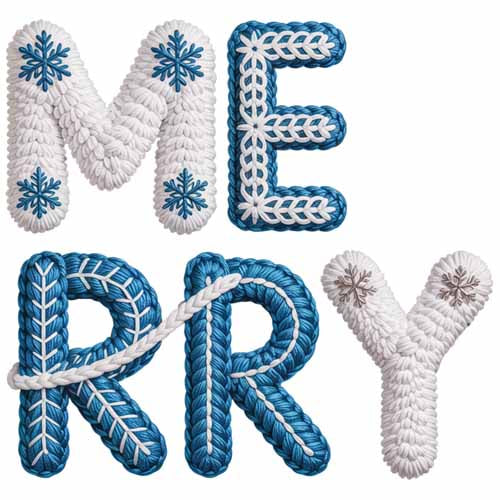 Faux Yarn Christmas DTF Transfer792