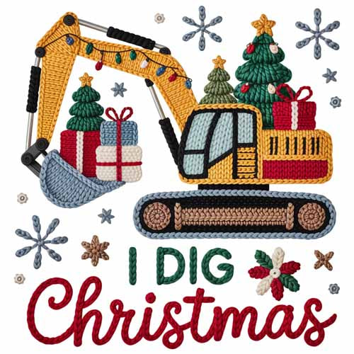 Faux Yarn Christmas DTF Transfer797