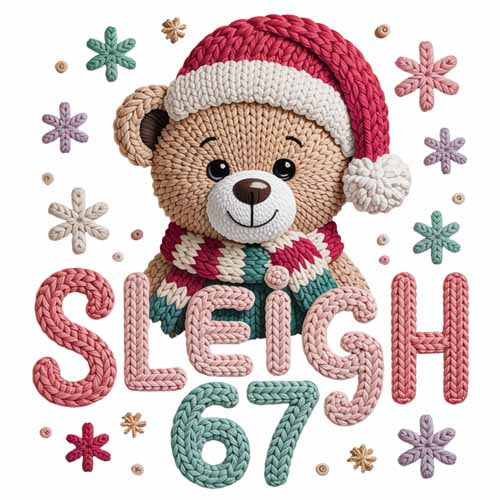 Faux Yarn Christmas DTF Transfer798