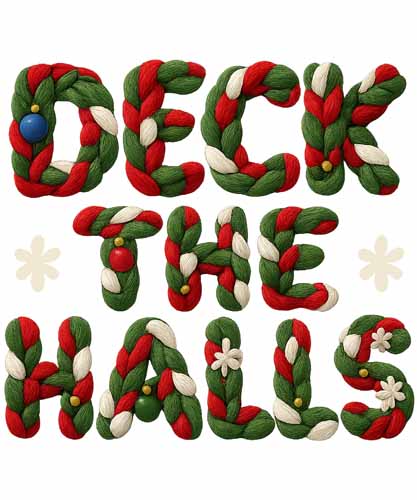 Faux Yarn Christmas DTF Transfer816