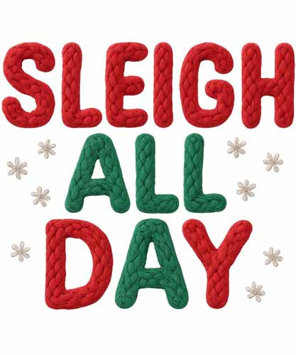 Faux Yarn Christmas DTF Transfer827