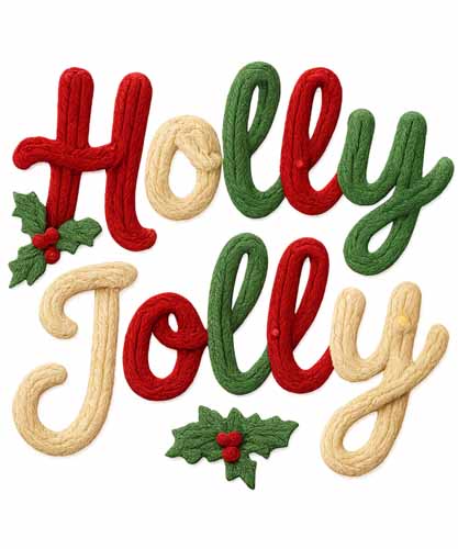 Faux Yarn Christmas DTF Transfer833