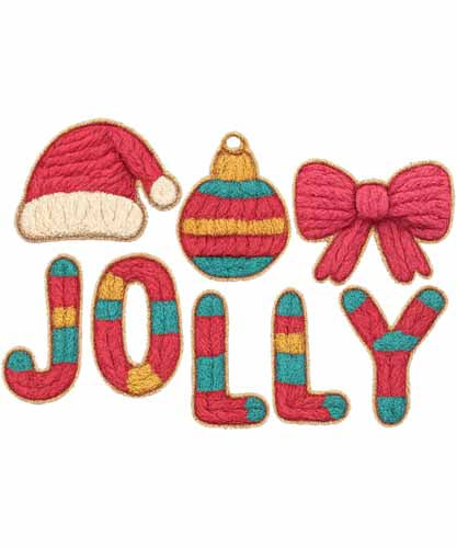 Faux Yarn Christmas DTF Transfer838