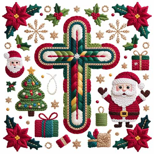 Faux Yarn Christmas DTF Transfer9