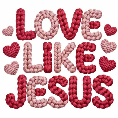 Faux Yarn Valentine's DTF Transfer 102