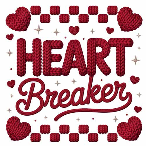 Faux Yarn Valentine's DTF Transfer 103