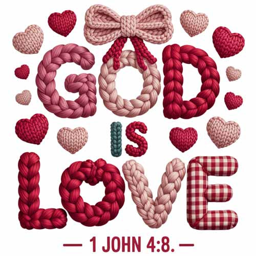 Faux Yarn Valentine's DTF Transfer 104