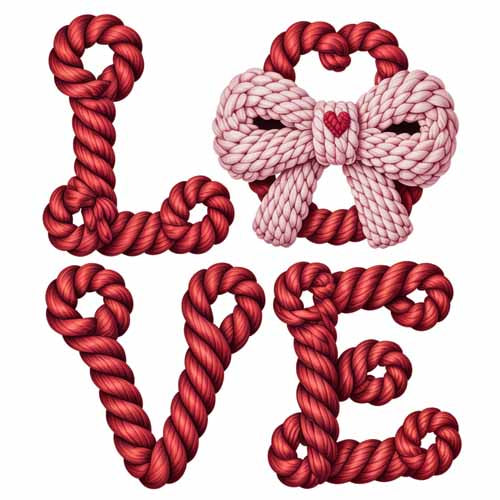 Faux Yarn Valentine's DTF Transfer 116