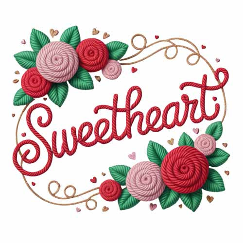 Faux Yarn Valentine's DTF Transfer 118