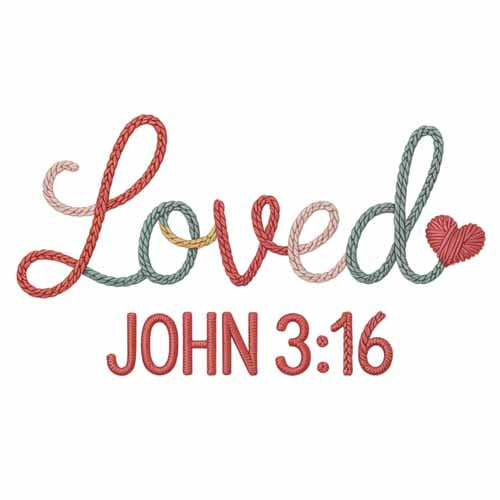 Faux Yarn Valentine's DTF Transfer 123