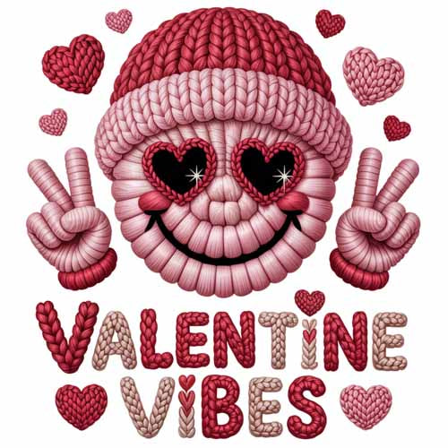 Faux Yarn Valentine's DTF Transfer 138