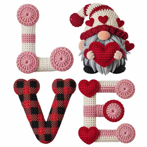 Faux Yarn Valentine's DTF Transfer 143