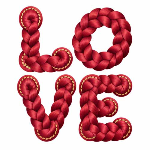 Faux Yarn Valentine's DTF Transfer 151