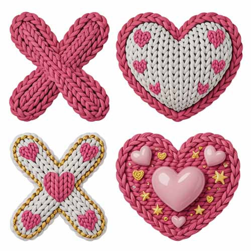 Faux Yarn Valentine's DTF Transfer 15